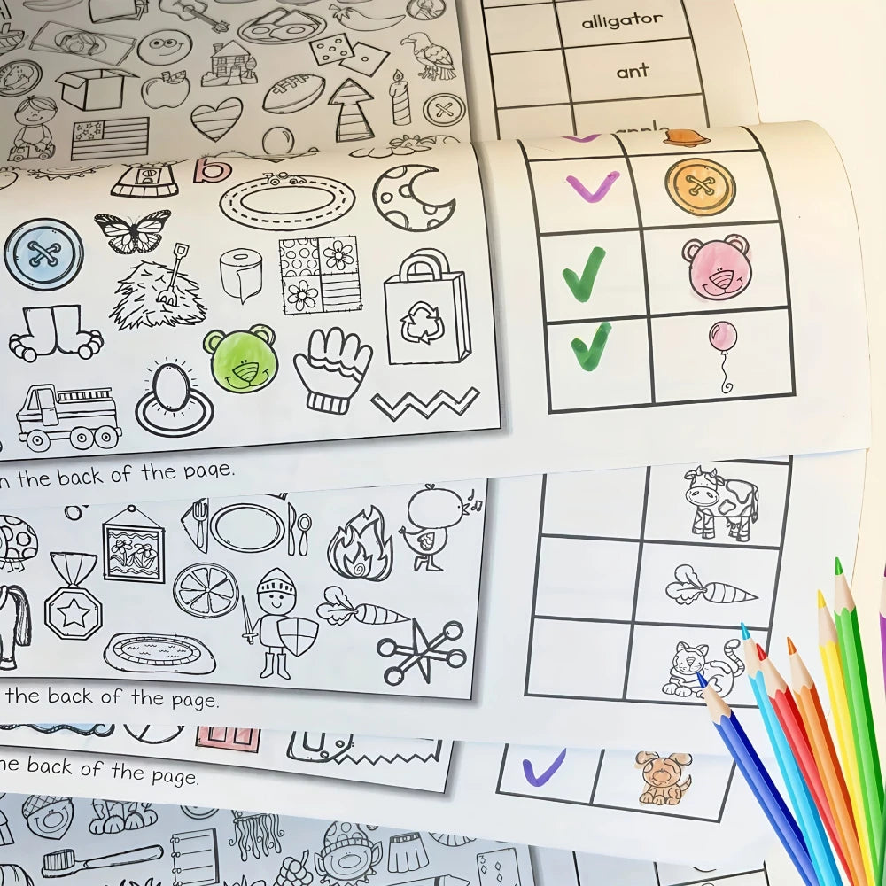 Children's Coloring Books with Hidden Objects, Interactive Find-And-Color Workbooks, Observation and Search Activity Books with Visual Search Tasks, Suitable for Early Learners, Find-The-Difference Books, Ideal for Classroom