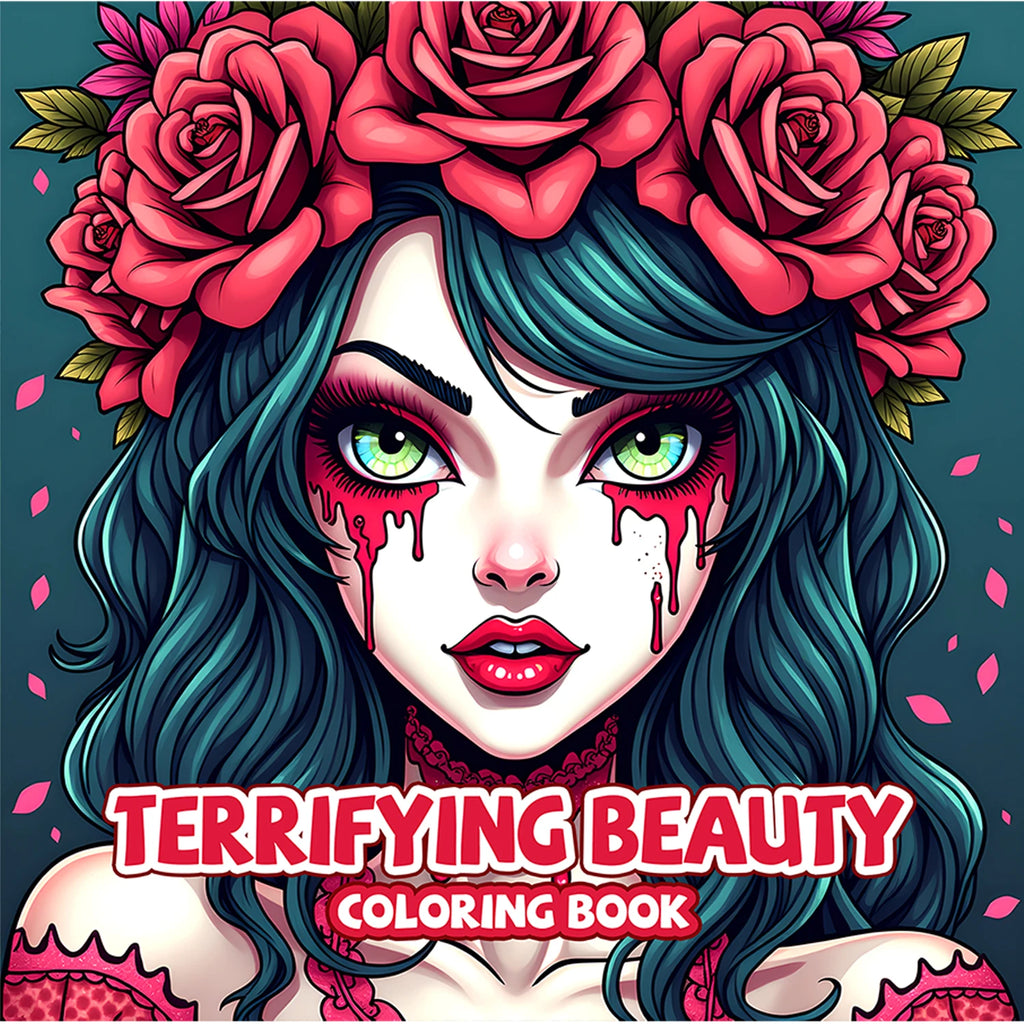 TERRIFYING BEAUTY Coloring Book for Adults Featuring Bold-easy Patterns Hand Drawing Entertainment Leisure DIY Painting Books