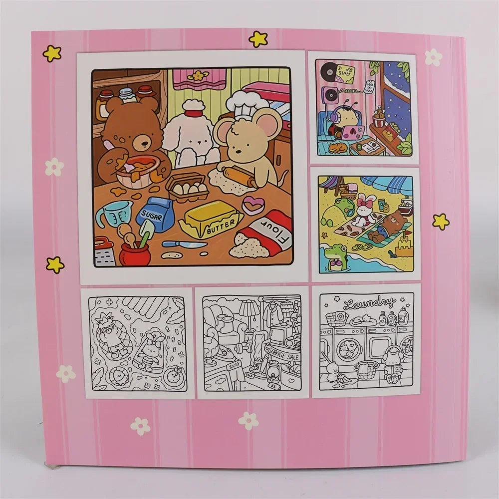 Coloring books for children's parties featuring colorful pictures, full of fun and allowing free coloring.