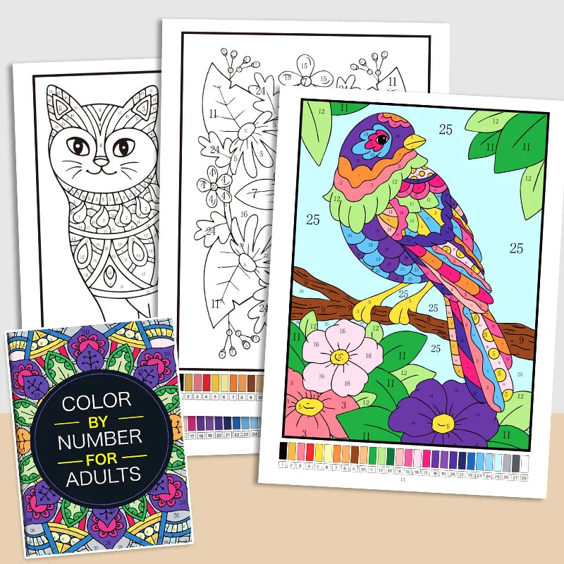Color by Number Coloring Book for Adults: 20+ Pages of Fun & Calming Designs