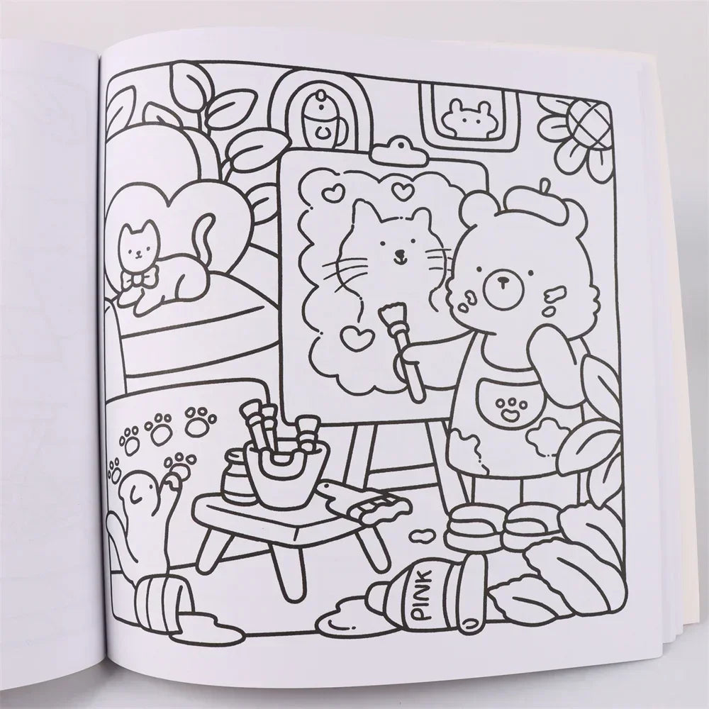 Coloring books for children's parties featuring colorful pictures, full of fun and allowing free coloring.