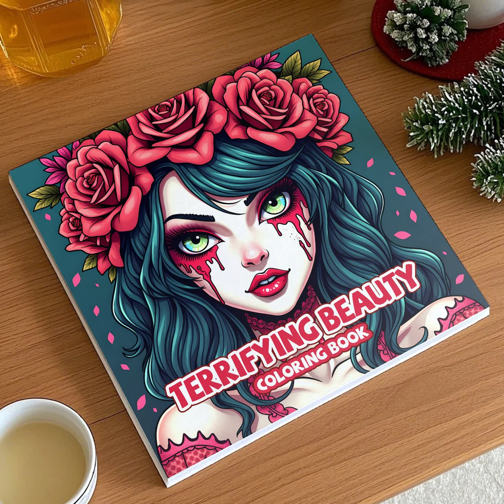 TERRIFYING BEAUTY Coloring Book for Adults Featuring Bold-easy Patterns Hand Drawing Entertainment Leisure DIY Painting Books