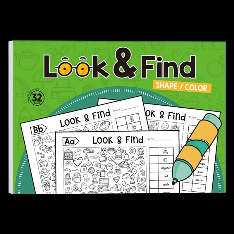 Children's Coloring Books with Hidden Objects, Interactive Find-And-Color Workbooks, Observation and Search Activity Books with Visual Search Tasks, Suitable for Early Learners, Find-The-Difference Books, Ideal for Classroom
